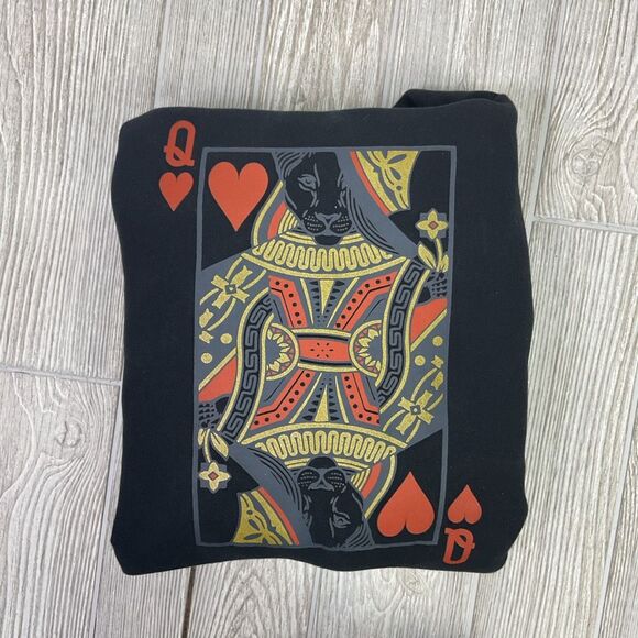 Lions Not Sheep Rebel Queen Black Hoodie Size XL Queen of Hearts Oversized Heavy - Picture 8 of 12